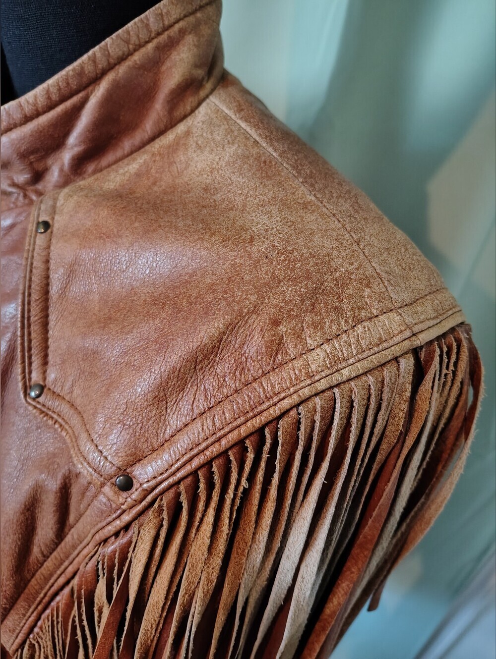 Wilsons Leather Fringe Tassel Jacket Burnt Orange Women 80s Vintage Retro Medium - Picture 12 of 16